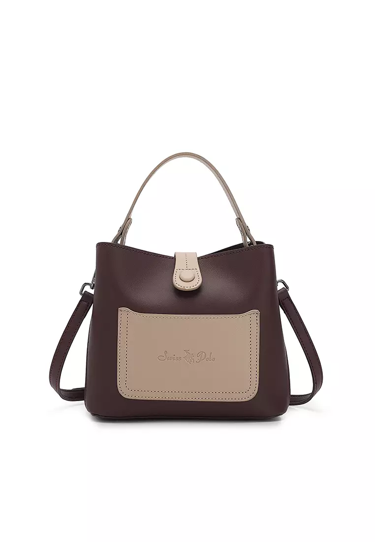 Women's Top Handle Bag / Sling Bag / Crossbody Bag (Tas Selempang / Tas Tangan) - Cokelat