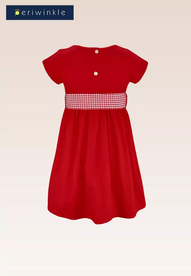 Lille Girls Cherry Belted Contrast Front Dress