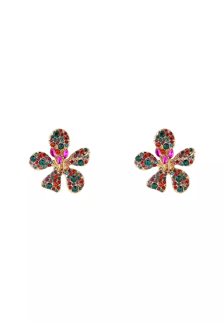 Red best sale flower earrings