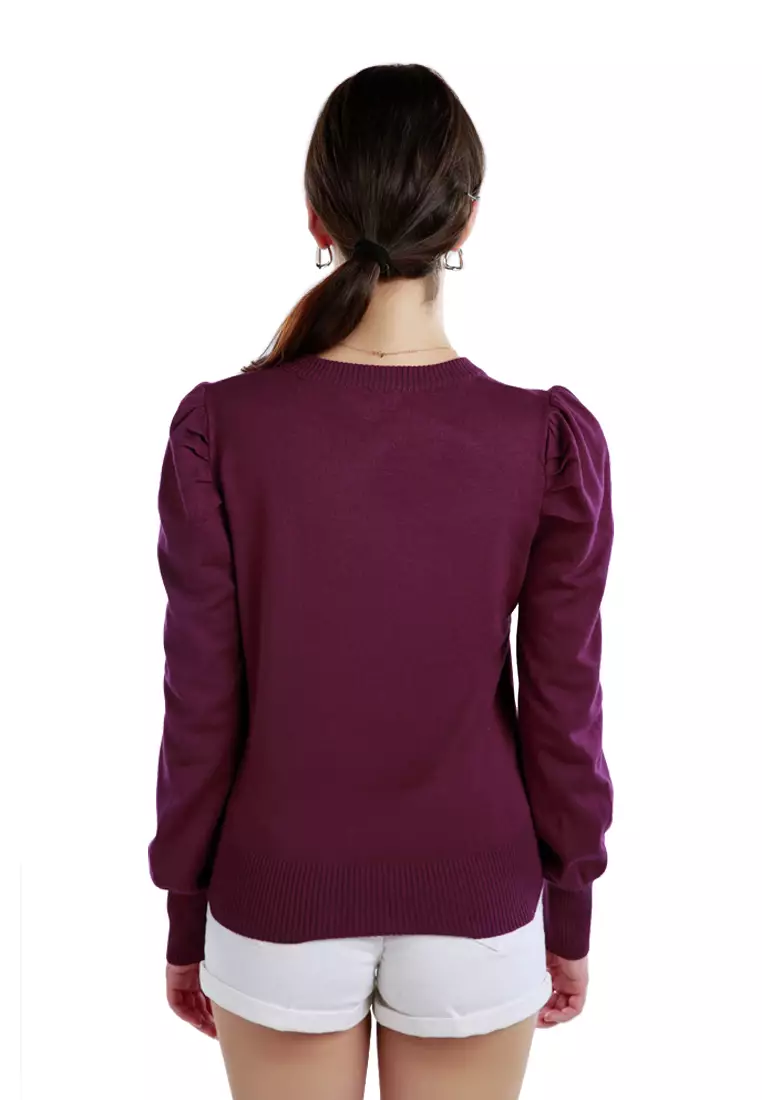 Badut Loose Knit Striped Jumpers in Purple