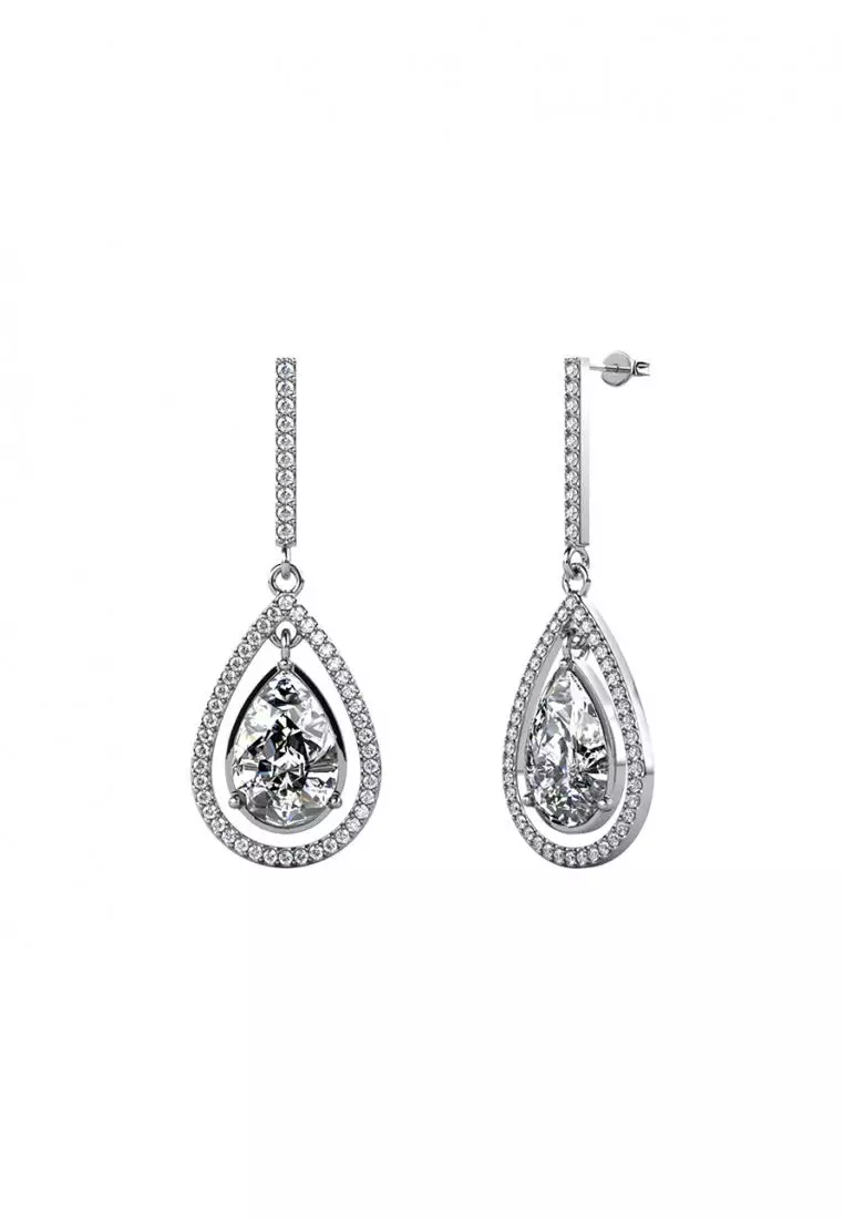 Royal Queen Dangling WG White  - Anting Crystal by Her Jewellery