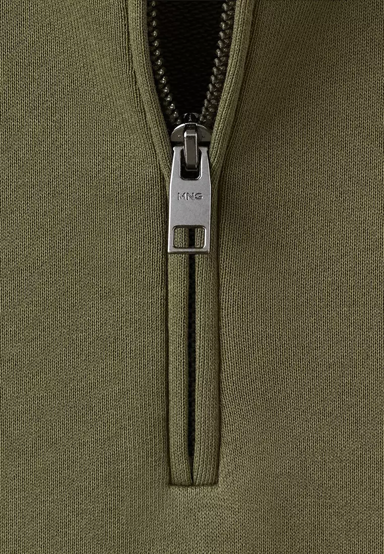 100% Cotton Zip-Neck Sweatshirt