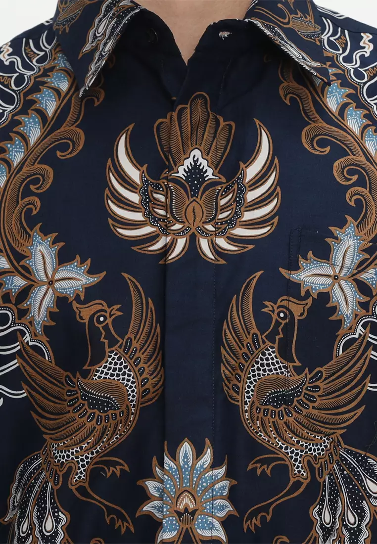 Kemeja Batik Pria Slimfit Pakubuwana - Navy
