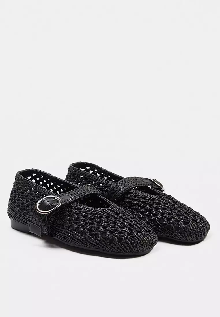 Black Women'S Ballet Flats Takss26Be00020