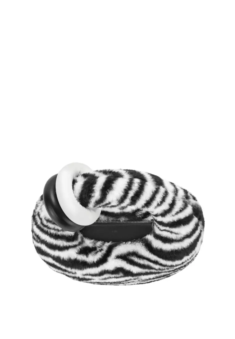 Jual JW PEI Abacus Zebra Print Faux Fur Top Handle Bag Black & White