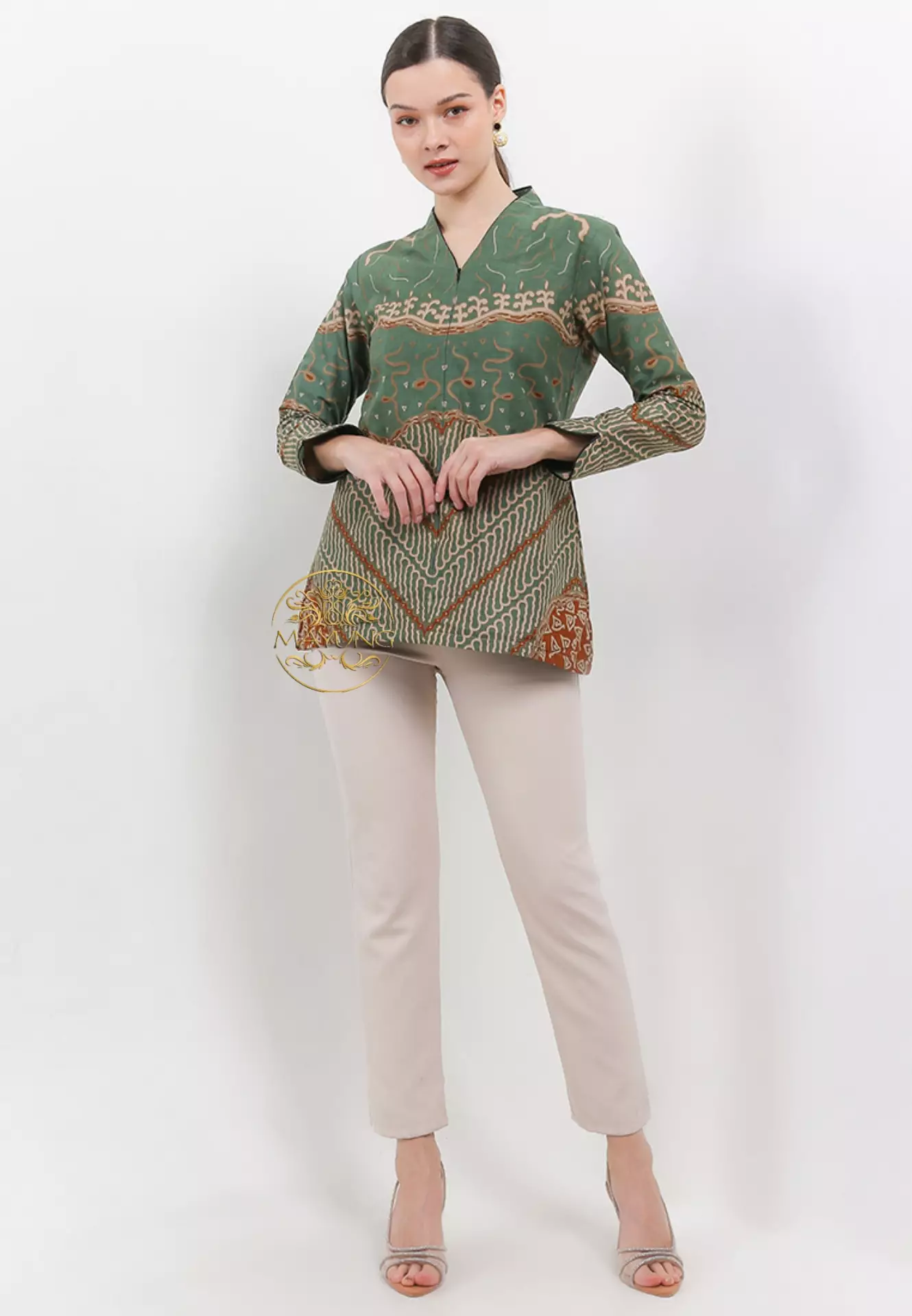 Blouse Batik Aryasaka Ijo Premium Slimfit Modern