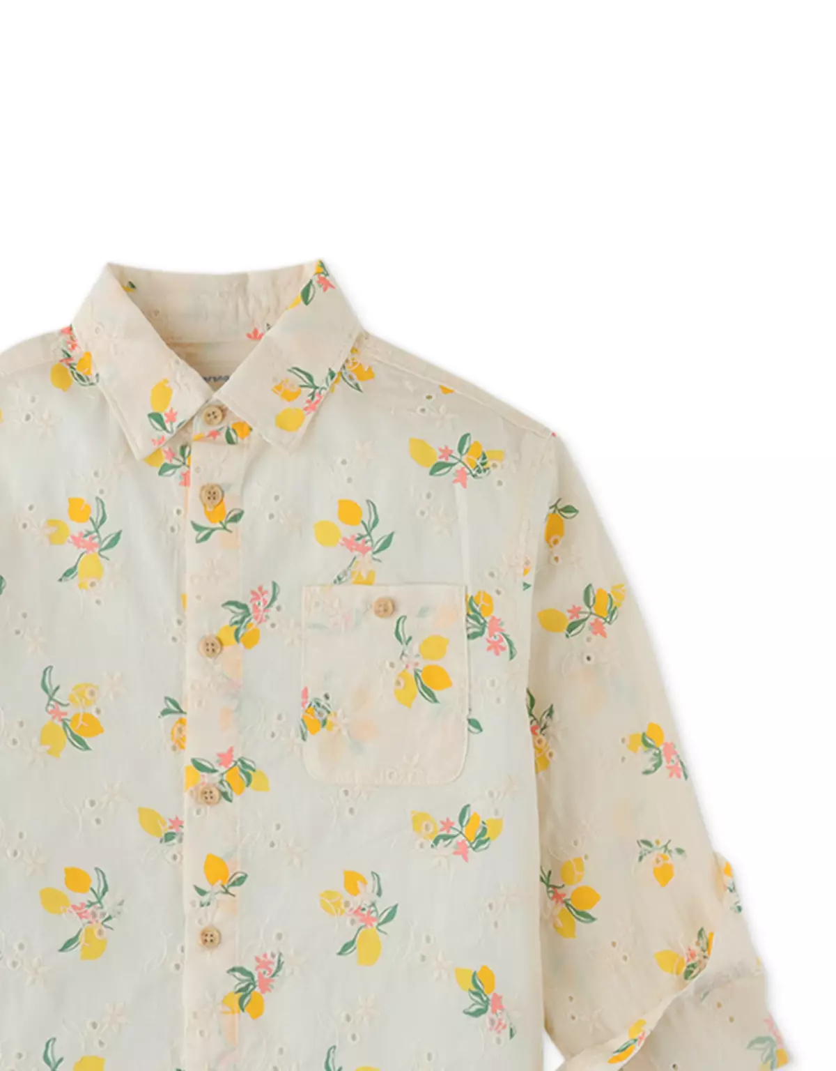 Gingersnaps Amalfi Crush Woven Btndown White - Kemeja Anak Laki (Putih)