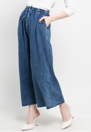 LOLINI blue Flora Long Skirt Denim Blue CFD7DAA5D1AF9EGS_1