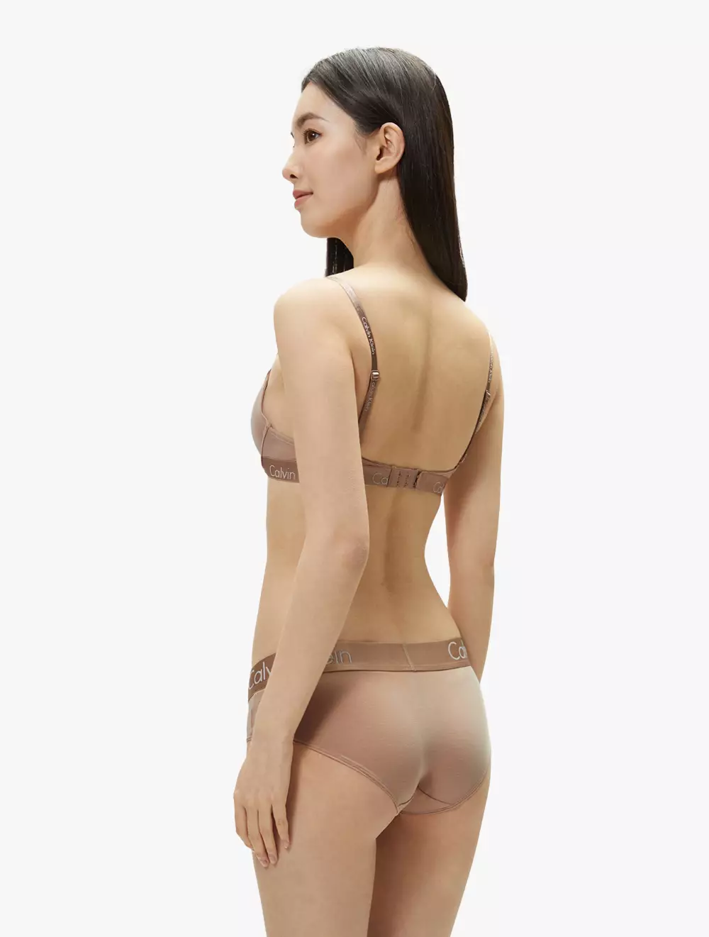 CALVIN KLEIN UNDERWEAR - LIGHTLY LINED PADDED 3/4 CUP BRA - brown