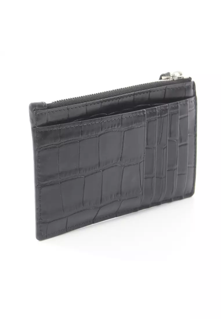 Balenciaga Signature Flap Coin And Card Holder Bb Monogram Coated Canvas -  Black