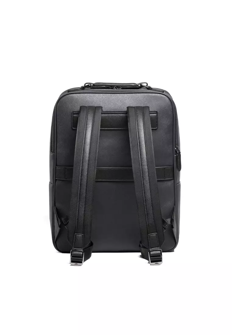 Earthen Recycled Leather Backpack - Black