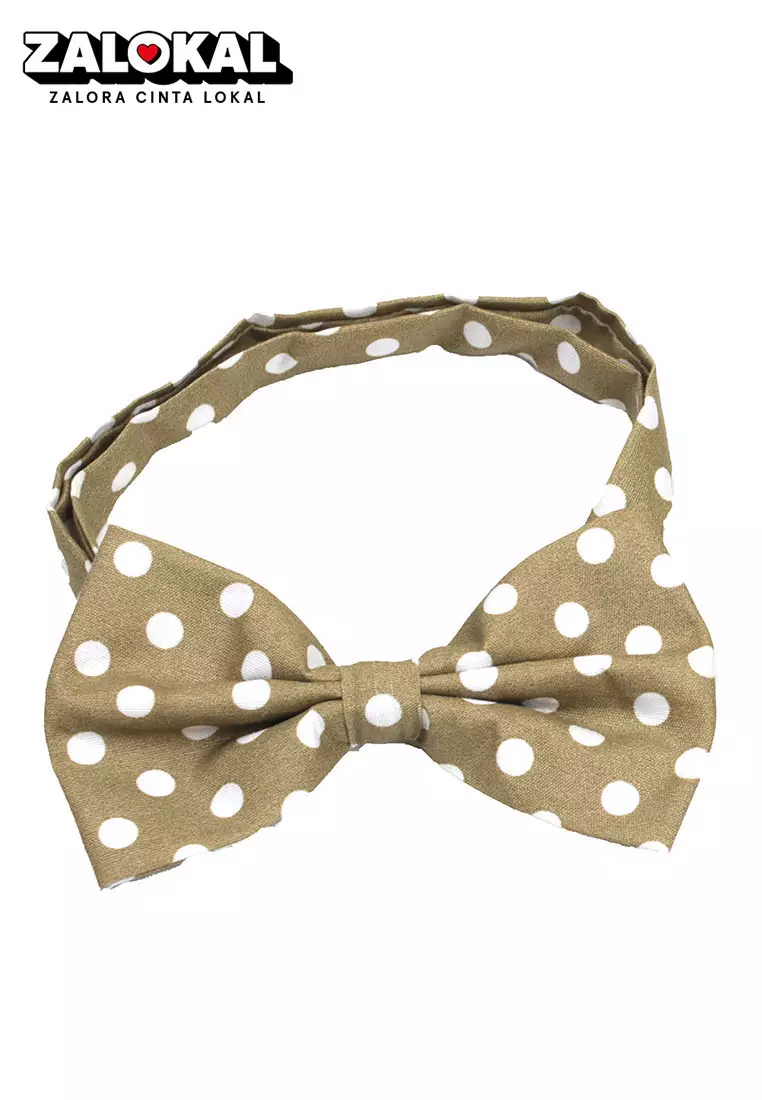 Dasi Kupu Bowtie Tan Polka A24