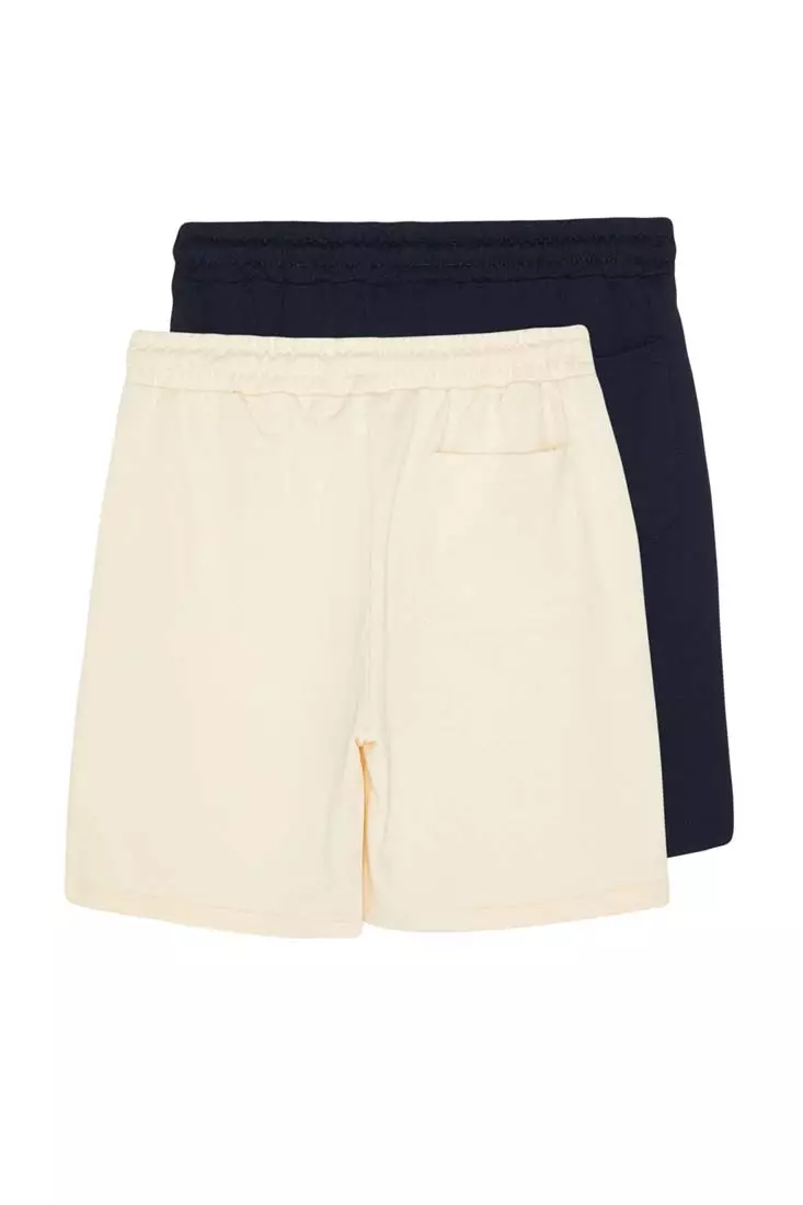 Buy Trendyol Navy Blue-Stone Men's Basic Regular/Regular Cut 2-Pack Shorts.  2024 Online