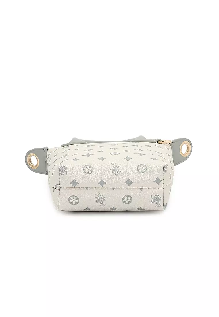 Women's Monogram Top Handle Bag / Sling Bag / Crossbody Bag - Grey