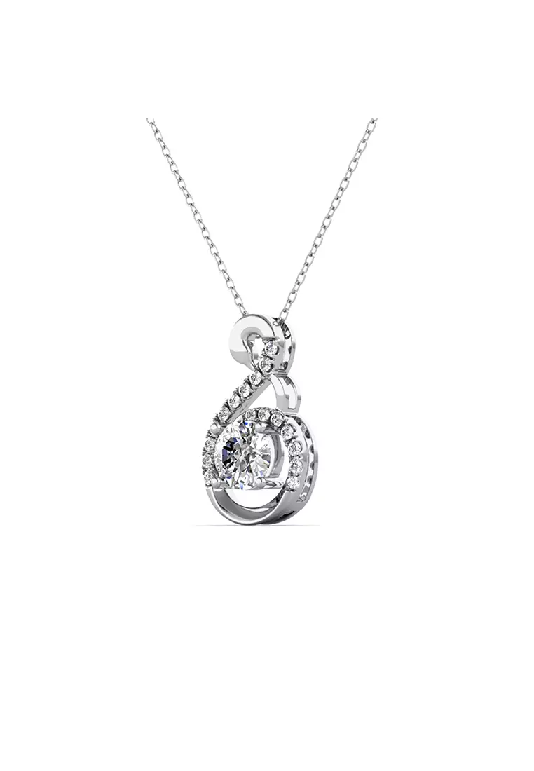 Berlian Moissanite Le Aurore Pendant [GRA CERTIFICATE MOISSANITE DIAMOND] - Kalung 1.0 CT Moissanite Diamond 925 Silver CELESTA by Her Jewellery
