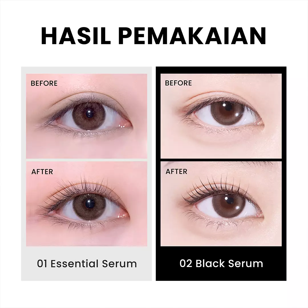 Holika Holika Lash Correcting Care : Essential Serum & Black Serum | Intensive Eyelash Serum & Light Mascara