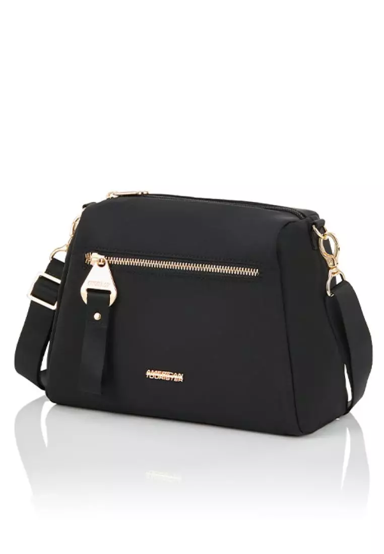 black crossbody handbag