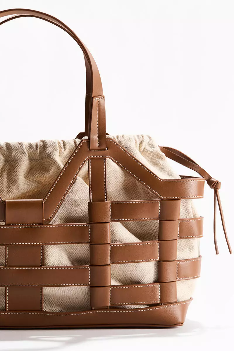 Large drawstring-detail tote bag