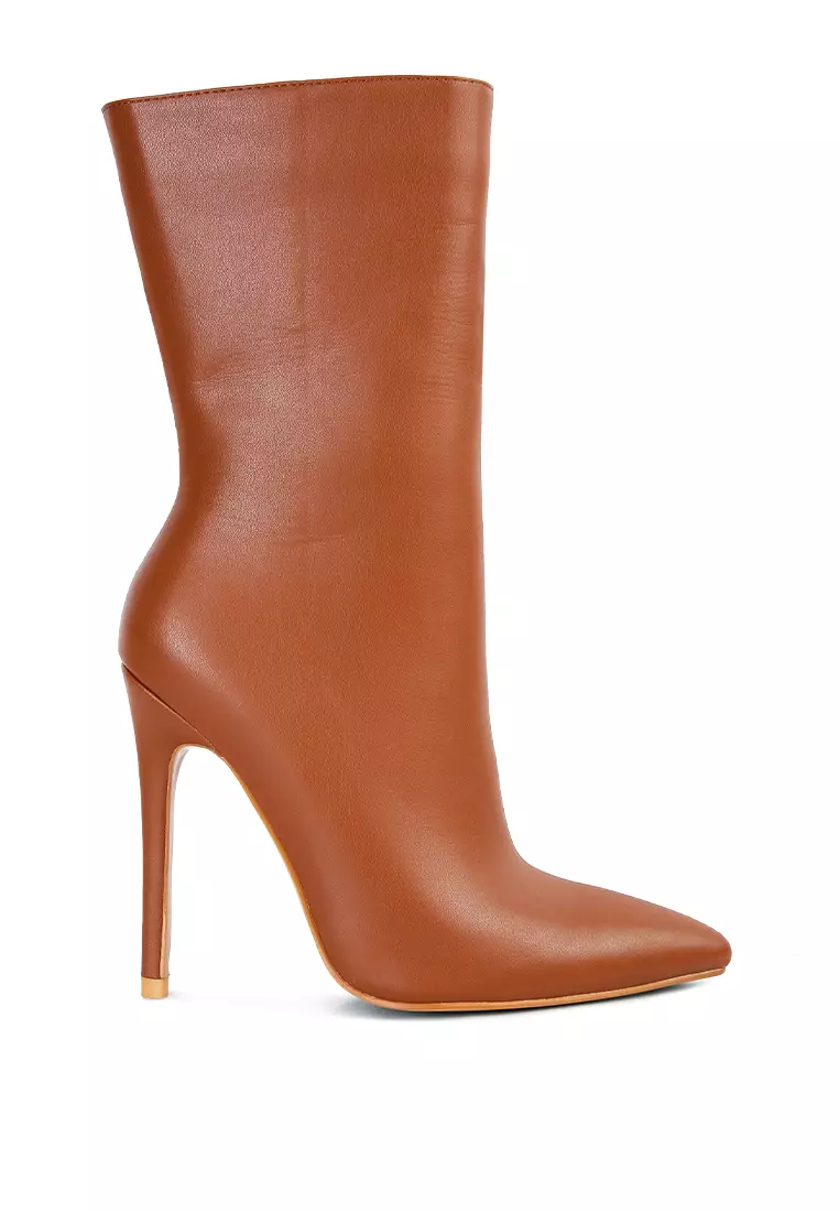 Tan stiletto ankle boots hot sale