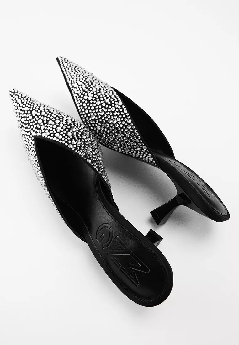 Pointed Toe Rhinestone Heels
