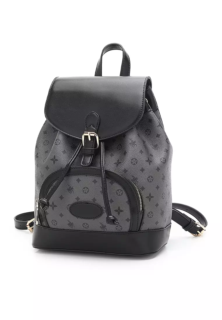 Women's Monogram Backpack (Tas Ransel & Tas Punggung Wanita) - Hitam