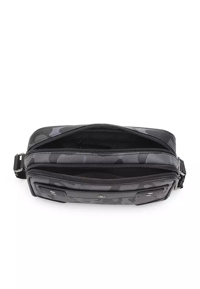 Men's Camouflage Sling Bag / Crossbody Bag (Tas Selempang Pria) - Hitam
