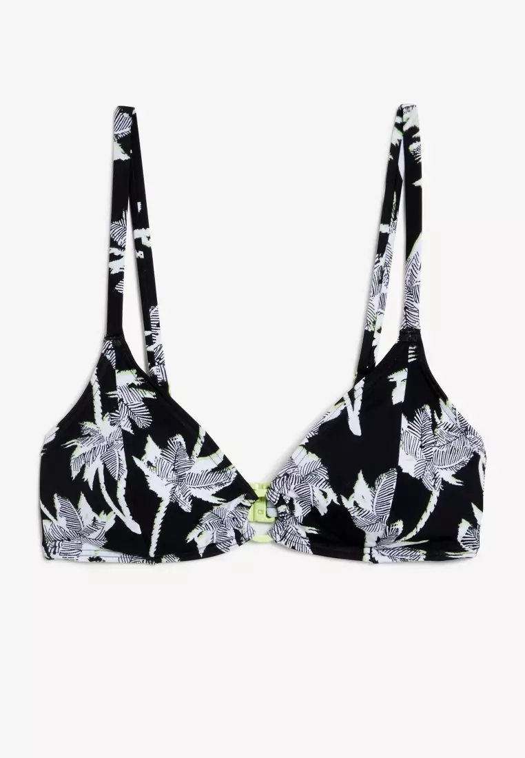 Printed Padded Plunge Bikini Top