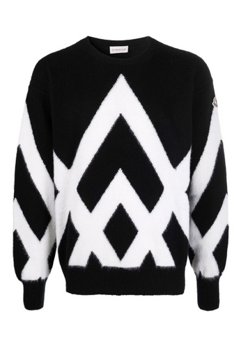 Moncler black Moncler Jacquard-Knit Mountains Graphic Sweater in Black E57CDAA43E7E85GS_1