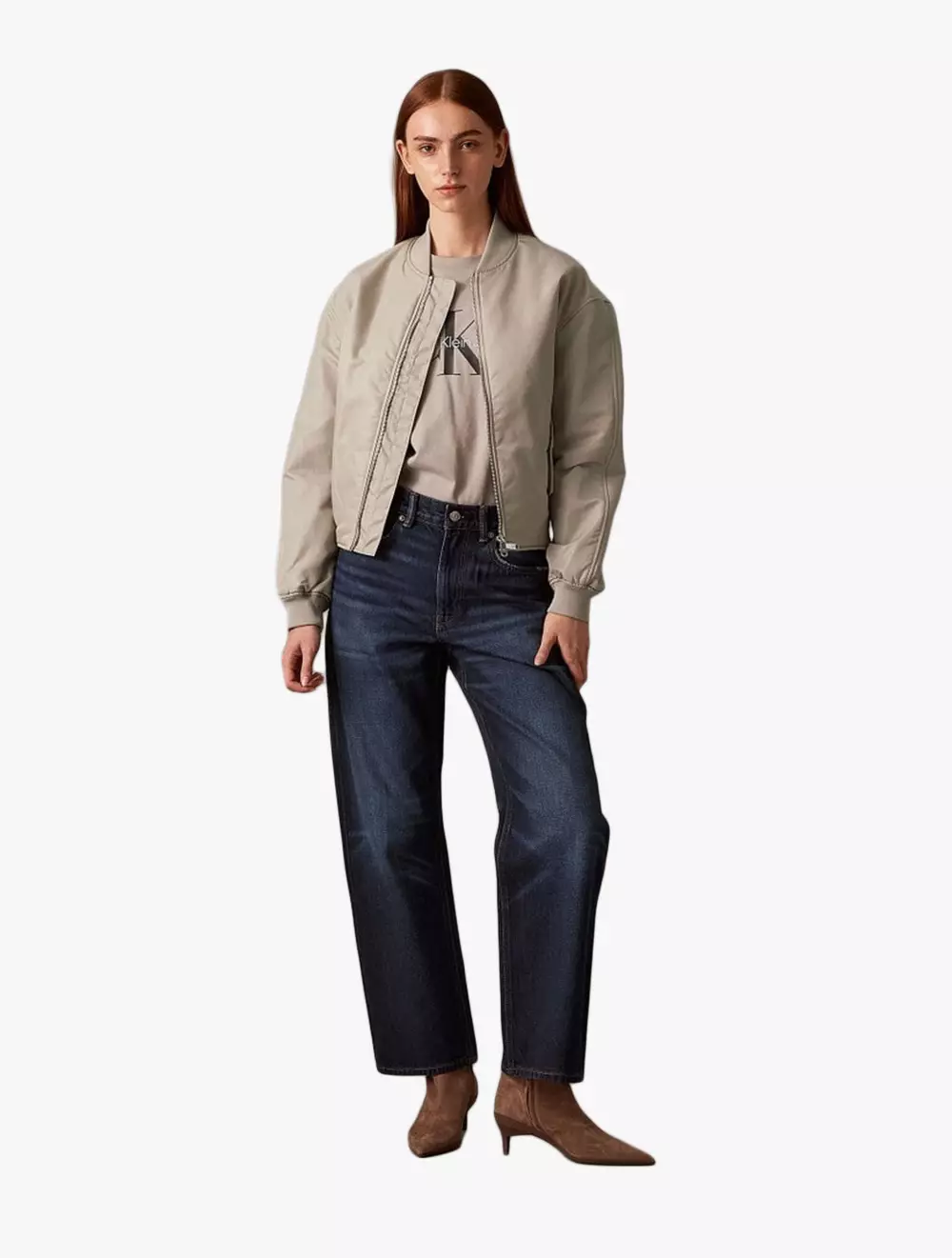 Calvin Klein - Padded Nylon Bomber Jacket - Beige - beige