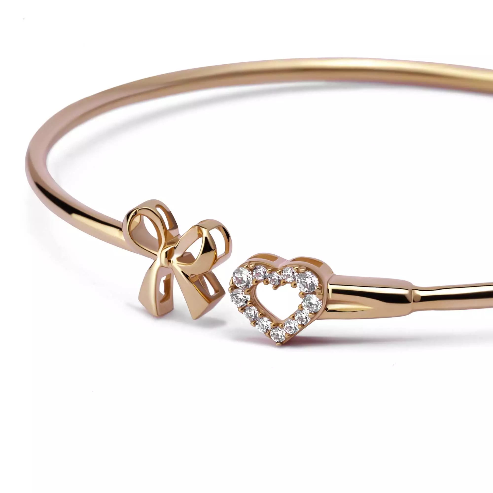 Gelang Emas 7k - Ribbon Love Gold Bangle - Lumina Collection - Juene Jewelry