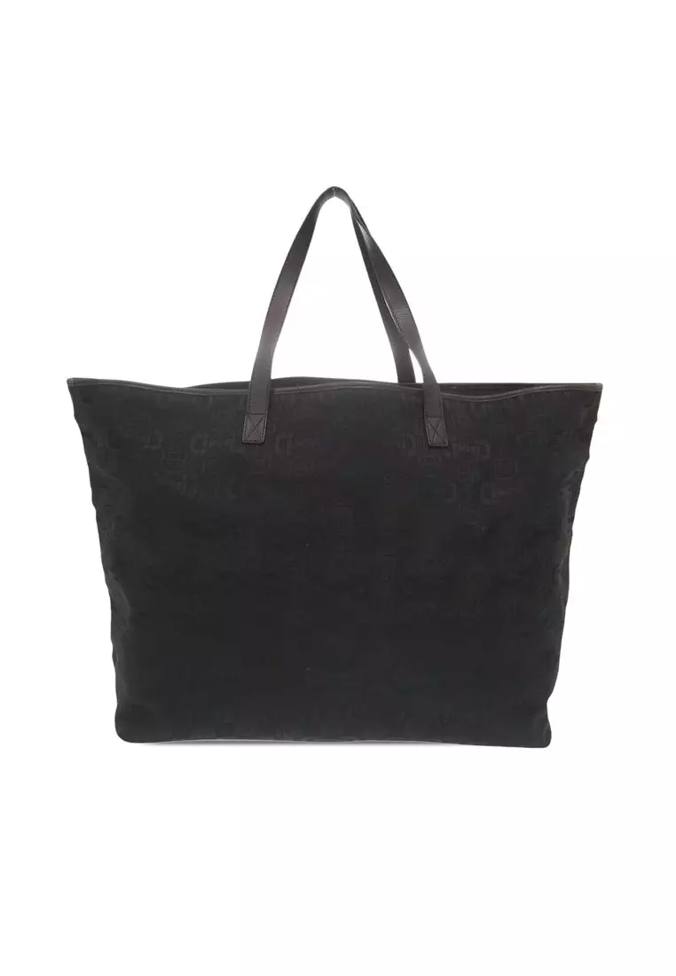 Pre-Loved Gucci Large Horsebit Canvas Tote