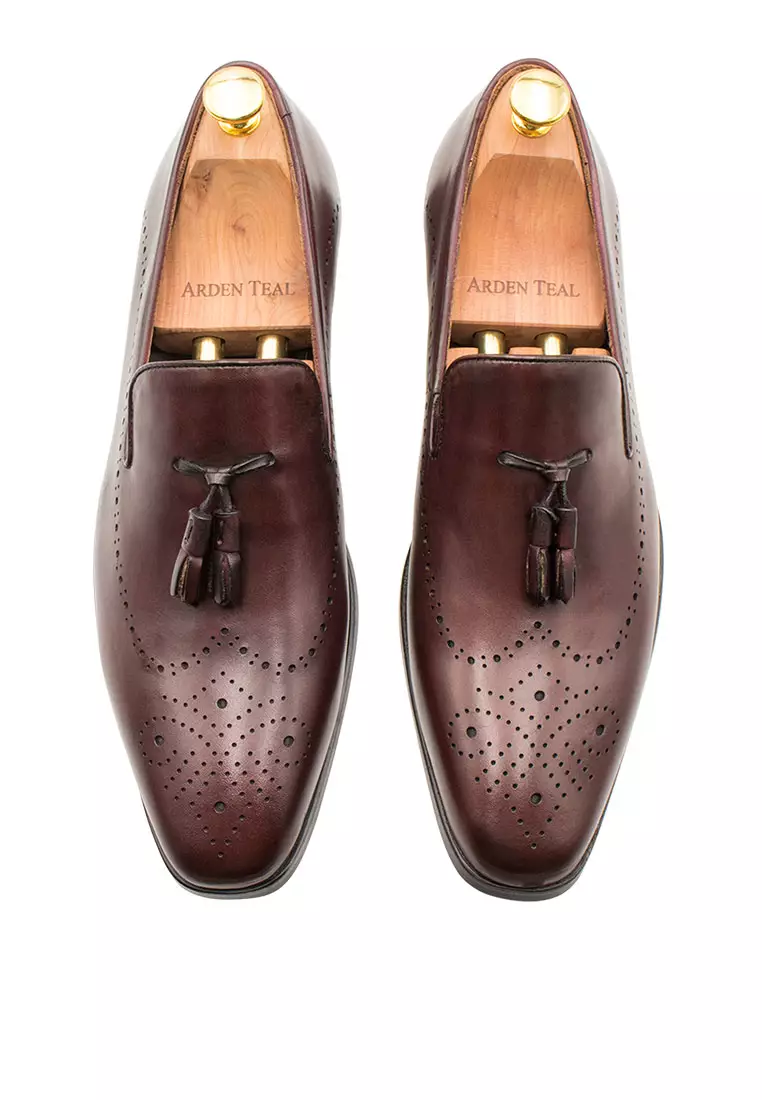 Maroon hot sale leather loafers