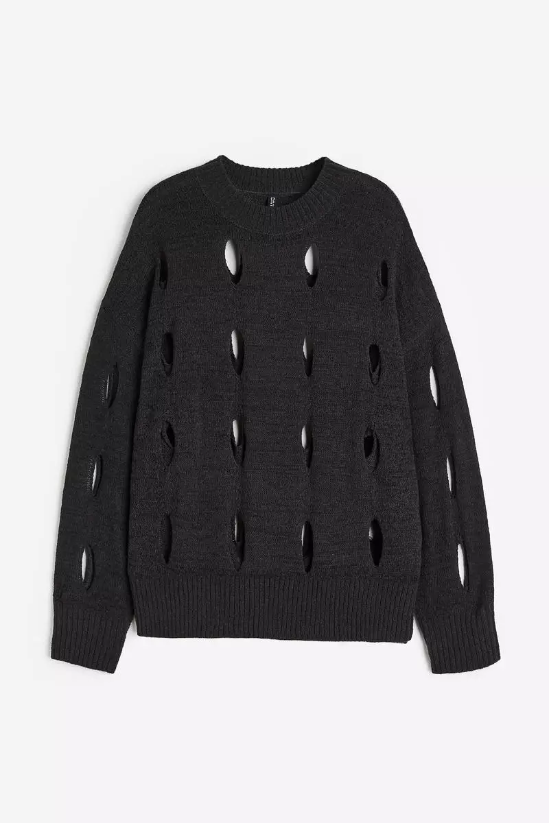 Hole-knit jumper