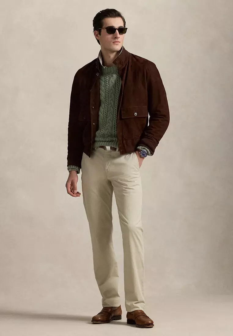 Stretch Straight Fit Washed Chino Pant