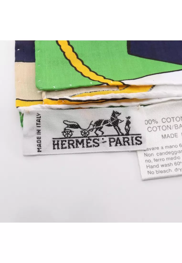 Hermès Pre-Loved Hermès THALASSA large size scarf cotton white