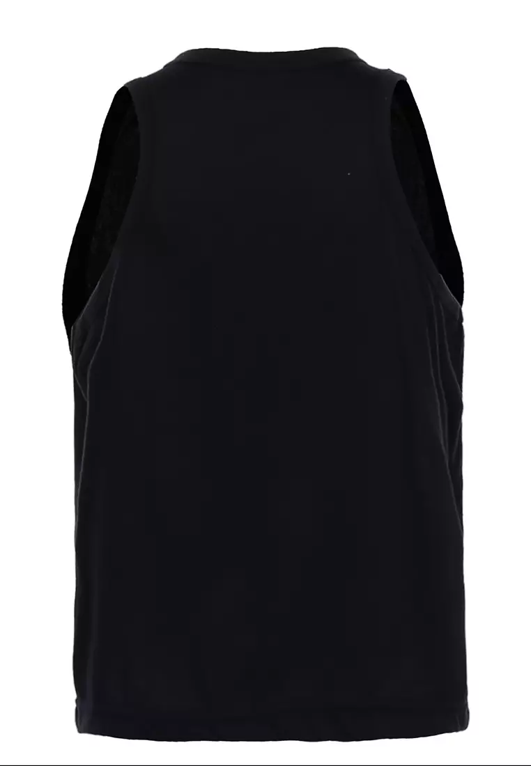 Oriel Singlet Anak Unisex Motif Polos Kids Tshirt Sleeveless Material Cotton ORIGINAL - Black