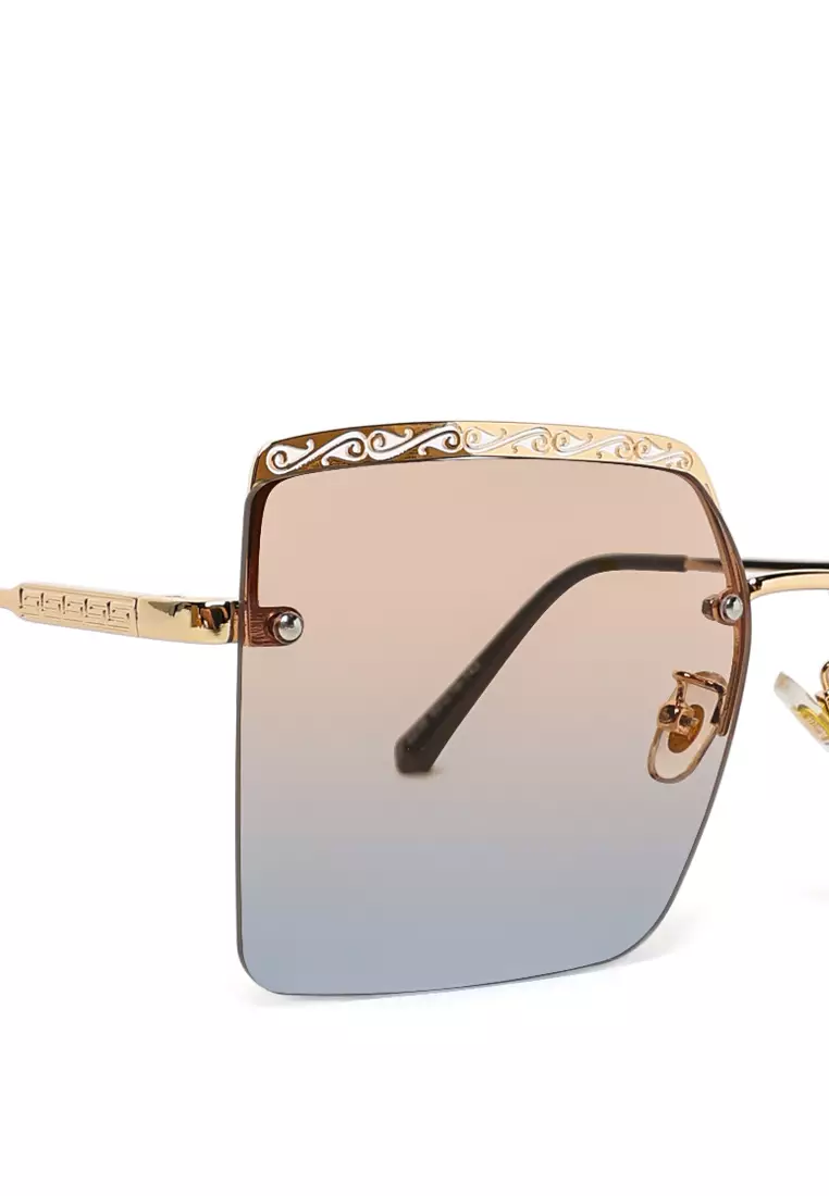 Ombre Tinted Funky Sunglasses In Blush/Blue