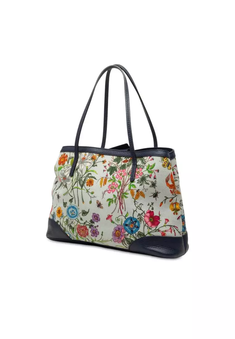 Pre-Loved Gucci Medium Canvas Flora Tote
