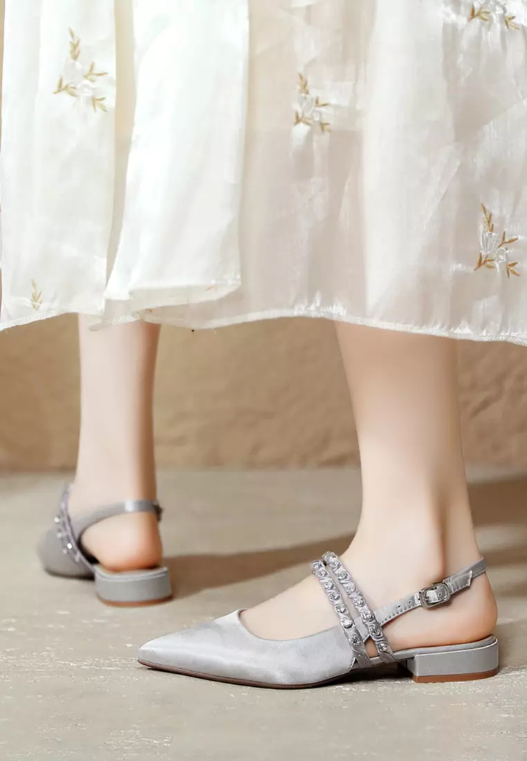 2.5CM Rhinestone Strap Slingback Heel TE578-29