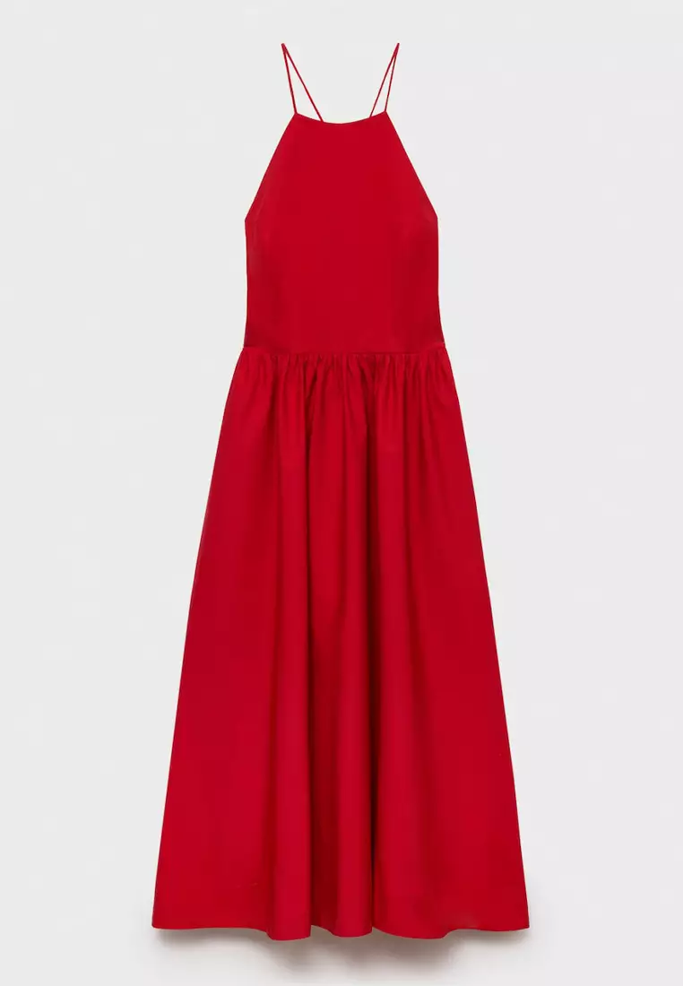 Halter Dress With Crossed Back