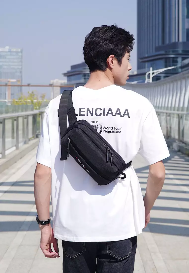 Men's Waist Bag / Belt Bag / Chest Bag - Black