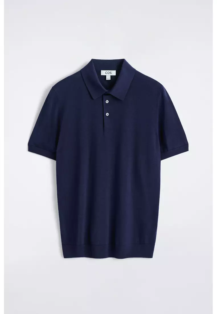 SLIM KNITTED SILK POLO SHIRT