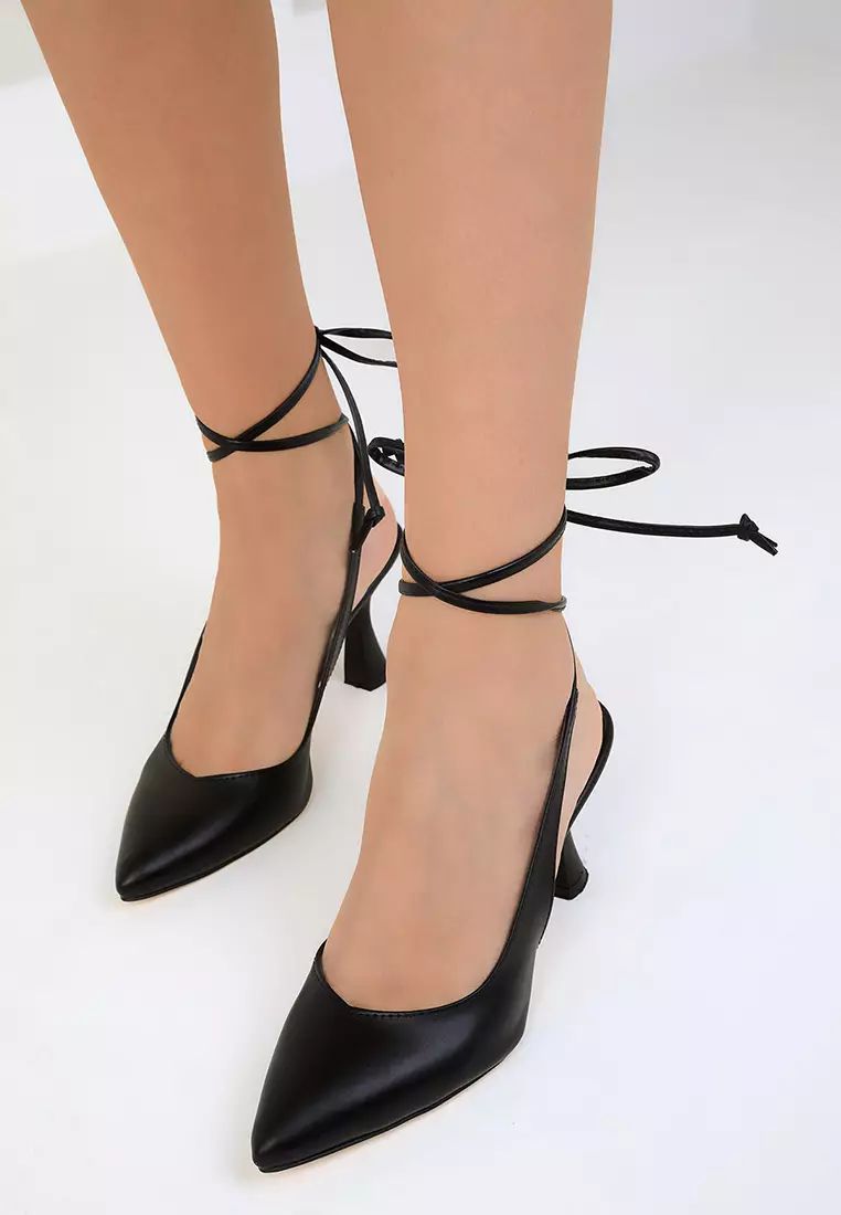 Pointed Toe Lace Up Heels