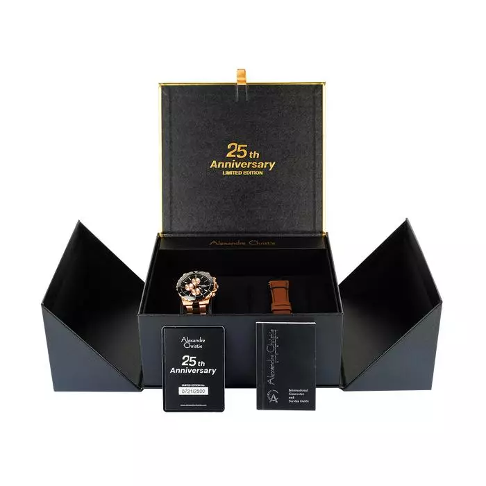 Alexandre Christie Jam Tangan Pria - Rosegold Black - Stainless Steel - 6141 XXVMRGBA