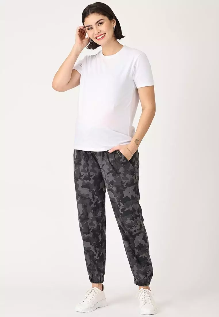 Grey Camouflage Maternity Jogger