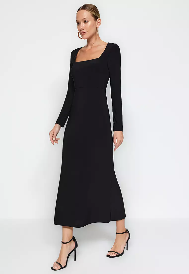 Square Neck Midi Dress