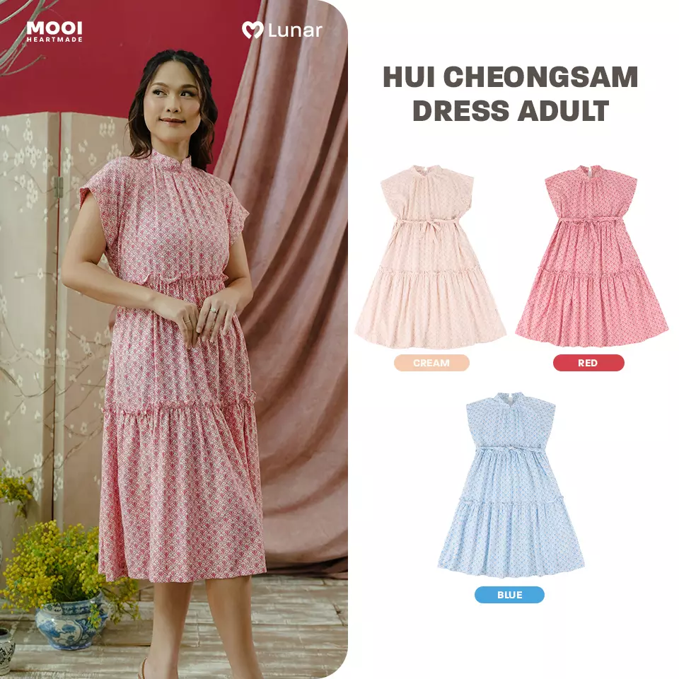 Mooi Dress Dewasa Lunar Collection Hui Cheongsam Dress Adult - Blue