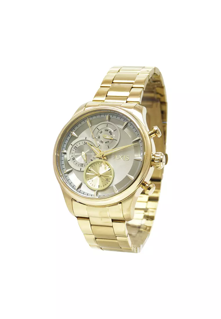Axis Ford Gold Stainless Steel Analog Quartz Watch For Men AH1383-1224