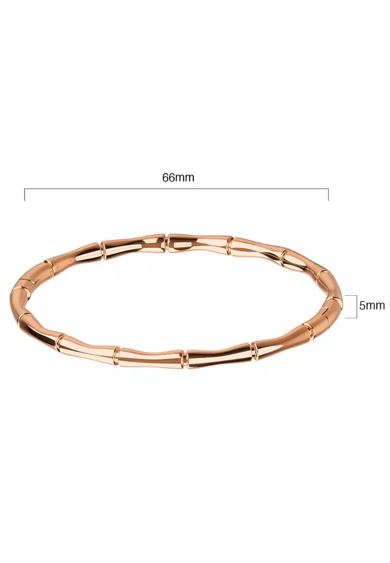 Trunket Bamboo Design Stainless Steel Bangle in Rose Gold