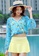YG Fitness yellow and blue (3PCS) Simple Fresh Print Swimsuit Set D38B9USBB70F05GS_3